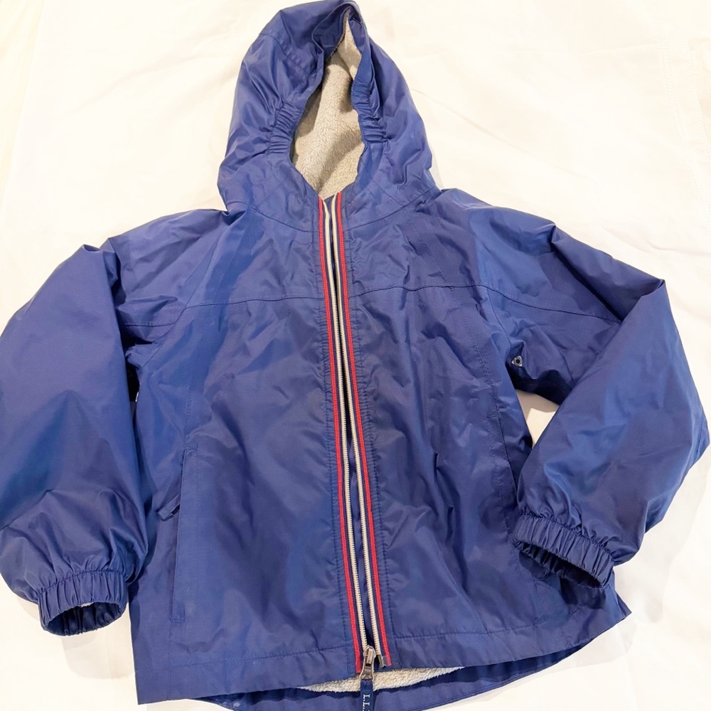 L.L. Bean Kids Winter Jacket Navy Blue with Hood Size 5-6 Years